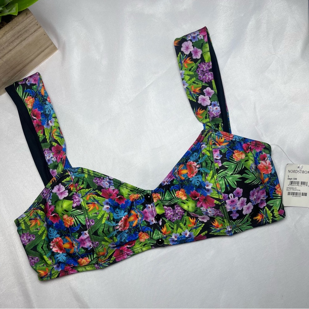 BP Vibrant Floral Bikini Top Large